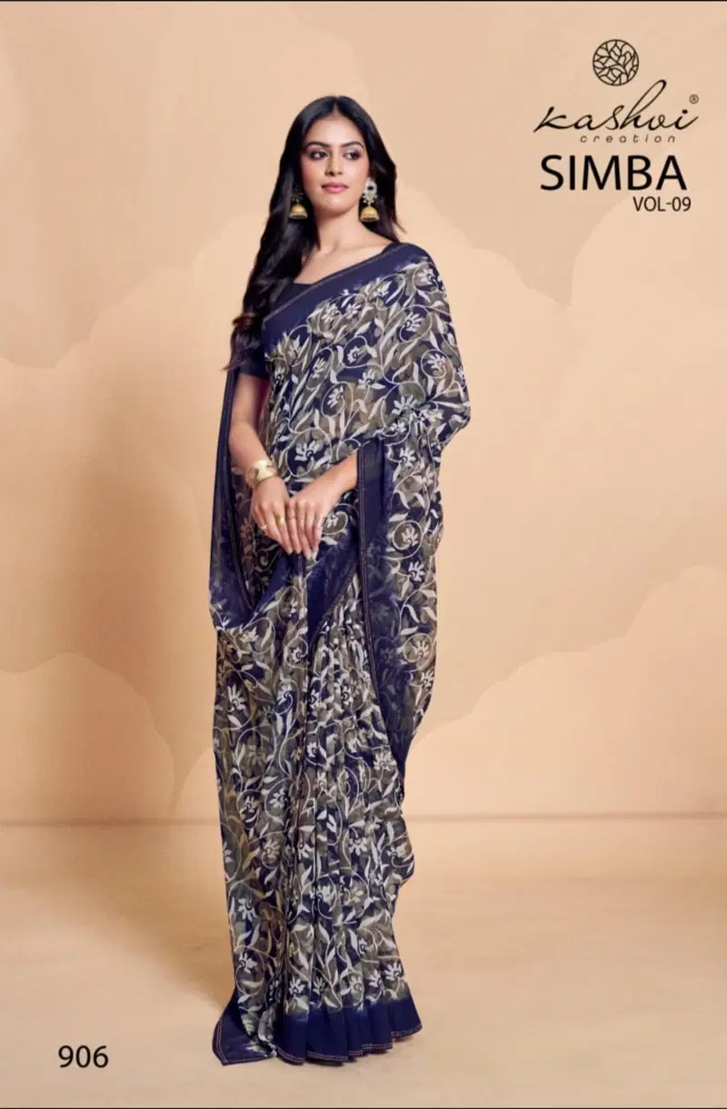 Simba Vol 9 By Kashvi Georgette Daily Wear Sarees Exporters In India